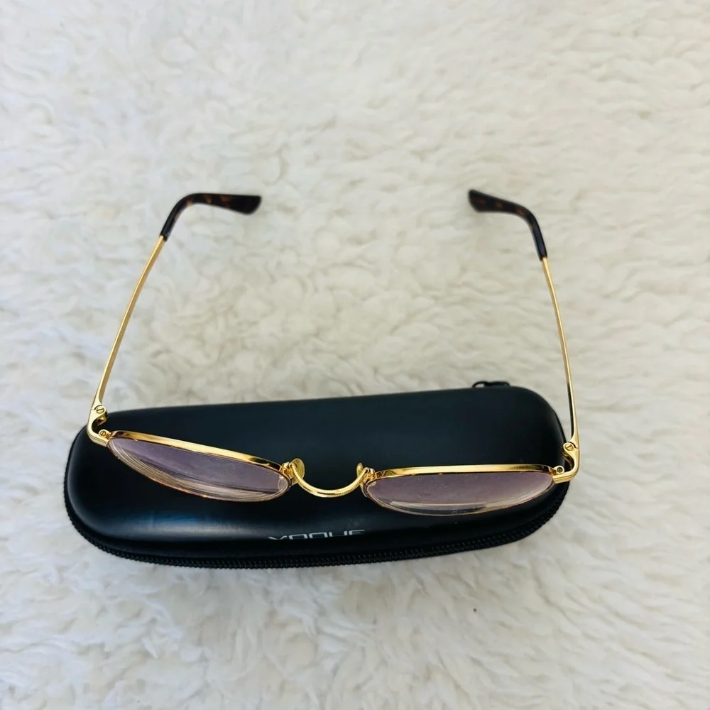 Vogue Gold and Brown Tortoiseshell Glasses Frame Only with Black Case